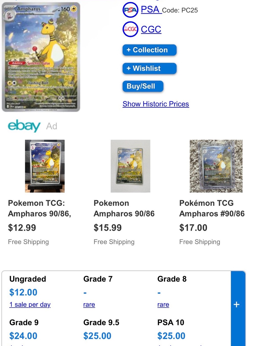 Pokemon Ampharos Holo Card - 90/86 - Picture 2 of 2
